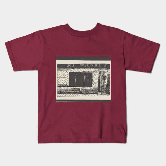 Al's Market Kids T-Shirt by Loose Tangent Arts